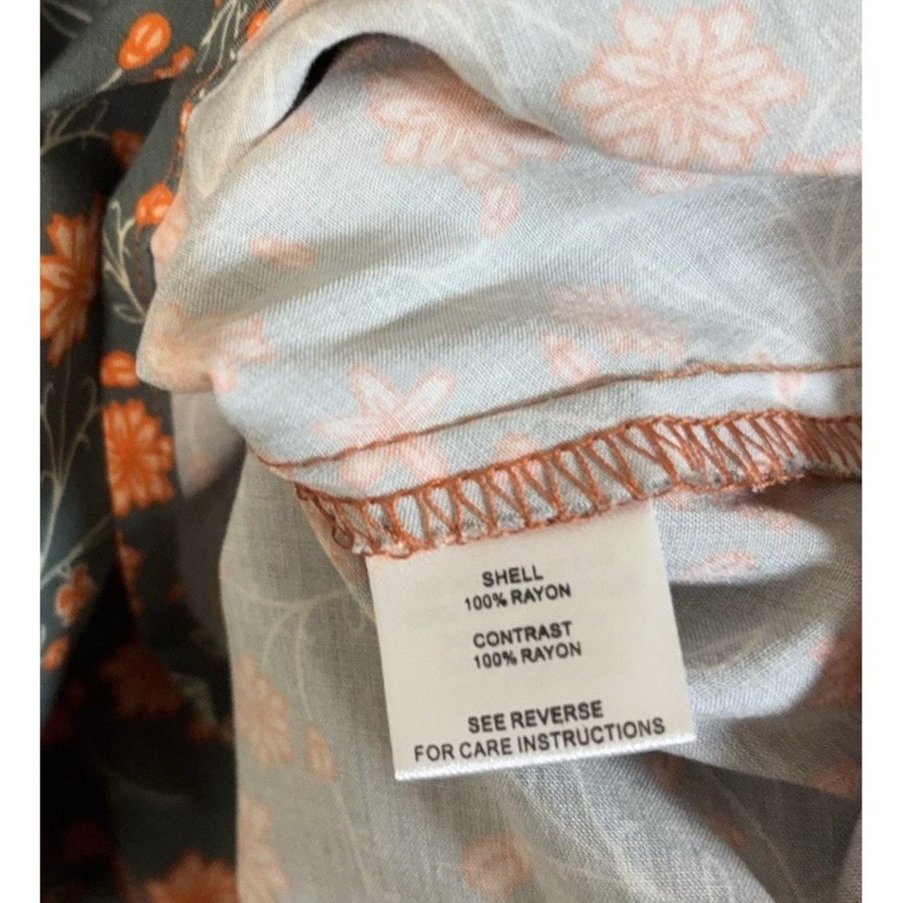 Oli & Hali Patchwork Blouse Womens Sz L Multicolor Paisley Floral Boho Peasant - Picture 5 of 8